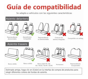 Foto 2 | Foto 2 | Juego de Fundas para 5 Asientos de Automóvil Malubero color Negro con Rojo