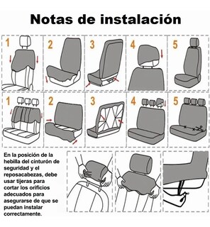 Foto 3 | Foto 3 | Juego de Fundas para 5 Asientos de Automóvil Malubero color Negro con Rojo