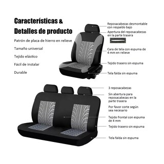 Foto 3 | Foto 3 | Fundas De 5 Asientos De Auto Universal 9 Piezas Eo Safe Imports Esi-14313 Multicolor