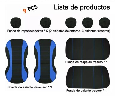Foto 3 | Foto 3 | Fundas Xtellar Para 5 Asientos De Automóvil Color Azul