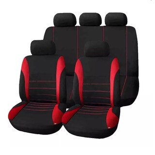 Foto 1 | Foto 1 | Juego De Fundas Para 5 Asientos De Automóvil, 9 Piezas Esi-6050-1 Rojo