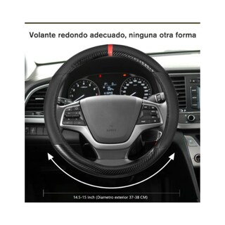 Foto 2 | Foto 2 | Cubierta del Volante Redonda Antideslizante Fibra de Carbono Malubero color Negro