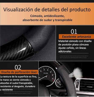 Foto 2 | Foto 2 | Funda para Volante Malubero color Negro Fibra de Carbono Forma Redondo
