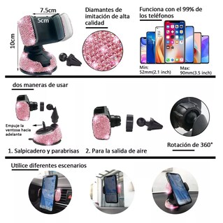 Foto 3 | Foto 3 | Accesorios De Coche Brillantes Con Diamantes Para Mujer 13 Pcs Rosa