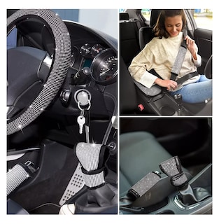 Foto 3 | Foto 3 | Funda para Volante de Brillos 38 cm Negro