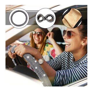 Foto 4 | Foto 4 | Funda Para Volante Para Mujer Brillos Diamantes 38 Cm 5 Pcs, Belug Negro