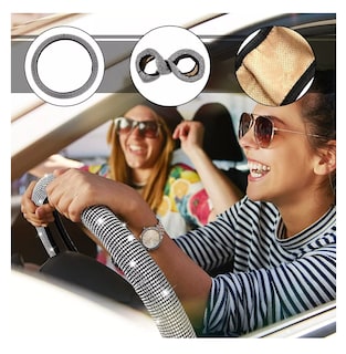Foto 4 | Foto 4 | Funda Para Volante Lab.g Para Mujer Brillos Diamantes 38 Cm 5 Pcs Negro