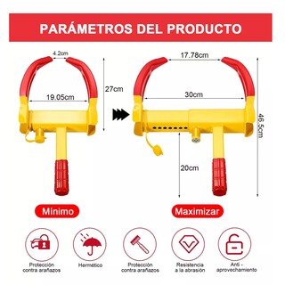 Foto 3 | Foto 3 | Candado Araña Inmovilizador Para Llanta Antirrobo Resistente Eo Safe Imports Esi-13818 Multicolor