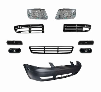 Foto 1 | Foto 1 | Fascia Jetta A4 99-07 Con Faros Y Cuartos Negros