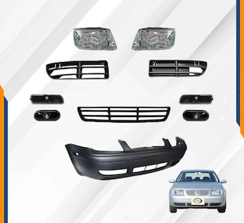 Foto 2 | Foto 2 | Fascia Jetta A4 99-07 Con Faros Y Cuartos Negros
