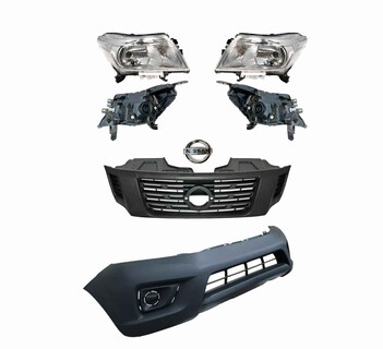 Foto 1 | Foto 1 | Fascia Np300 Con Faros Cromo Y Parrilla Gris