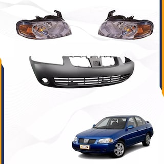 Foto 2 | Foto 2 | Kit Frente Nissan Sentra 04 05 06 Fascia Delantera Y Faros