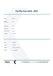 Foto 2 | Foto 2 | Parrillas, Marco Y Molduras De Parrilla, Chevrolet Aveo, Izquierda, 2018