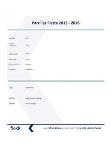 Foto 2 | Foto 2 | Parrillas, Marco Y Molduras De Parrilla, Ford Fiesta, Izquierda, 2013 Al 2016
