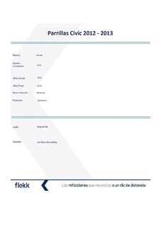 Foto 2 | Foto 2 | Parrillas, Marco Y Molduras De Parrilla, Honda Civic, Izquierda, 2012 Al 2013