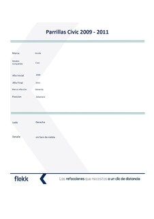 Foto 2 | Foto 2 | Parrillas, Marco Y Molduras De Parrilla, Honda Civic, Derecha, 2009 Al 2011