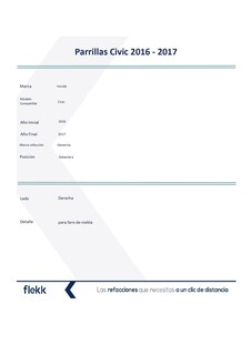 Foto 2 | Foto 2 | Parrillas, Marco Y Molduras De Parrilla, Honda Civic, Derecha, 2016 Al 2017