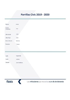 Foto 2 | Foto 2 | Parrillas, Marco Y Molduras De Parrilla, Honda Civic, Izquierda, Trasera, 2019 Al 2020