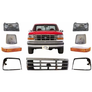 Foto 1 | Foto 1 | Kit Parrilla Ford F-150 92-97 Cuartos Faros Biseles Cromo