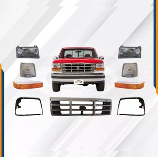 Foto 2 | Foto 2 | Kit Parrilla Ford F-150 92-97 Cuartos Faros Biseles Cromo