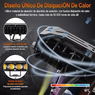 Foto 2 | Foto 2 | Faros Auxiliares Lupa Para Auto Moto Con Estrobo 2pcs Eo Safe Imports Esi-15666 Negro