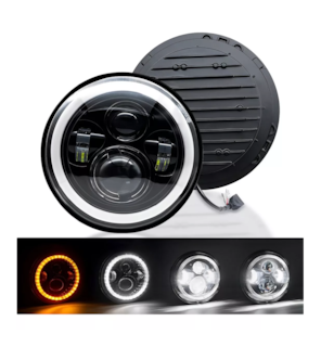 Foto 2 | Foto 2 | Faros Delanteros Led H4 Halo de Ángel para Wrangler Jeep Vocho