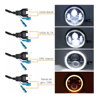 Foto 3 | Foto 3 | Faros Delanteros Led H4 Halo de Ángel para Wrangler Jeep Vocho