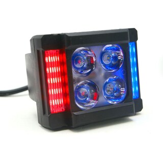 Foto 4 | Foto 4 | Faro Auxiliar Cuadrado 4 Led Estrobo, Alta, Baja Para Motocicleta