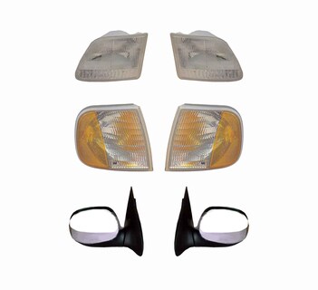 Foto 1 | Foto 1 | Faros F-150 97 98 99 00 01 02 03 Con Cuartos Y Espejos Cromo