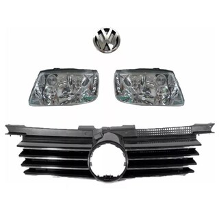 Foto 1 | Foto 1 | Faros Jetta A4 Con Parrilla Filos Cromo Y Emblema 99-07