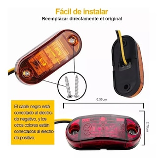 Foto 2 | Foto 2 | Set Focos Led Luz de Marcador Lateral para Auto 10pz Eo Safe Imports Esi-7948 color Rojo