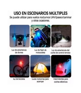 Foto 4 | Foto 4 | Luces Led De 7 Colores Para Moto, Dron Y Avión (6 Unidades). Negro