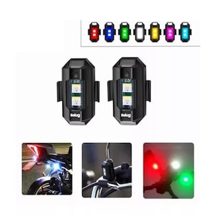 Foto 2 | Foto 2 | 2pcs Mini Luz Led Estrobo Funciones Fija Moto Bici Auto Belug Negro