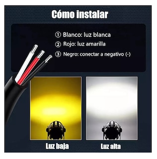Foto 2 | Foto 2 | Faros de Luces Led Negros Doble Impermeable Par