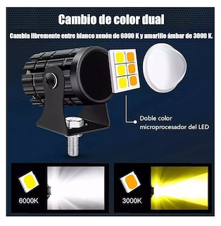 Foto 3 | Foto 3 | Faros de Luces Led Negros Doble Impermeable Par