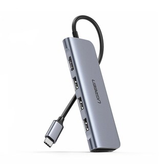 Foto 1 | Foto 1 | Hub Usb Ugreen 70410 color Gris 6 en 1 4k Hdmi Tf/sd 5 Gbps Mac Style Usb C