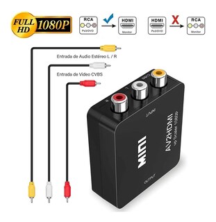 Foto 2 | Foto 2 | Convertidor Adaptador Rca Vga a Hdmi Malubero color Negro de 1080p de Audio y Video