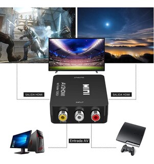 Foto 3 | Foto 3 | Convertidor Adaptador Rca Vga a Hdmi Malubero color Negro de 1080p de Audio y Video