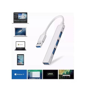 Foto 2 | Foto 2 | Adaptador Multipuerto Hub Delgado 4 Puertos Usb 3.0 B Blanco