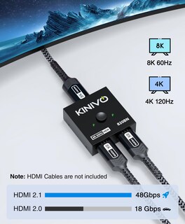 Foto 5 | Foto 5 | Conmutador Hdmi Kinivo 8k 2x1 Unidireccional 48 Gbps Hdr10+ - Venta Internacional.