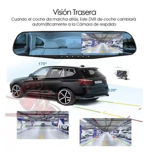 Foto 3 | Foto 3 | Espejo Retrovisor Doble Cámara Frente Reversa Negro