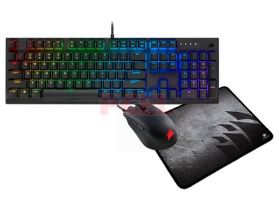 Foto 1 | Foto 1 | Kit 3 en 1 Mouse Harpoon RGB Pro + Teclado K60 RGB Pro + Tapete Para Mouse MM300 Corsair color Negro
