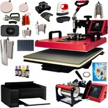 Kit Ev Technologies Plancha Sublimación Roja con Impresora más 150 Artículos