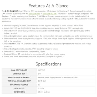 Foto 4 | Foto 4 | Expansión De Bus Can Hat Waveshare De 2 Canales Para Raspberry Pi - Venta Internacional.