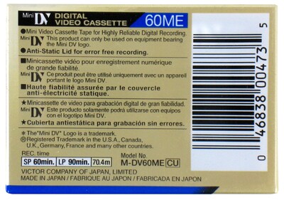 Foto 2 | Foto 2 | Cinta De Vídeo Digital Mini Dv Jvc M-dv60me, 90 Minutos, Paquete De 3 - Venta Internacional.