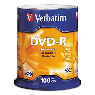 Foto 1 | Foto 1 | Discos Dvd-r En Blanco Verbatim Azo Dye, 4,7 Gb, 16x, Paquete De 100 - Venta Internacional.