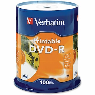 Foto 1 | Foto 1 | Dvd-r Verbatim, 4,7 Gb, 16 Veces, Impresión Por Inyección De Tinta Blanca, 100 Discos - Venta Internacional.