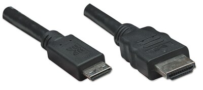 Foto 3 | Foto 3 | Cable de Mini HDMI a HDMI de Alta Velocidad Manhattan 304955 color Negro 1.8 m
