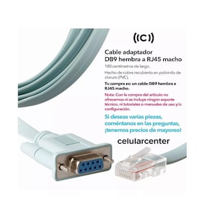 Foto 3 | Foto 3 | Cable Consola Cisco Rj45 A Db9 Rs232 Adaptador Azul Claro