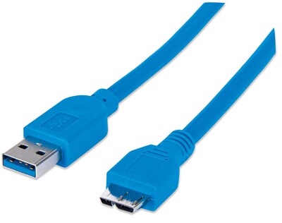 Foto 1 | Foto 1 | Cable USB Micro-B Superspeed Manhattan Azul 1 m
